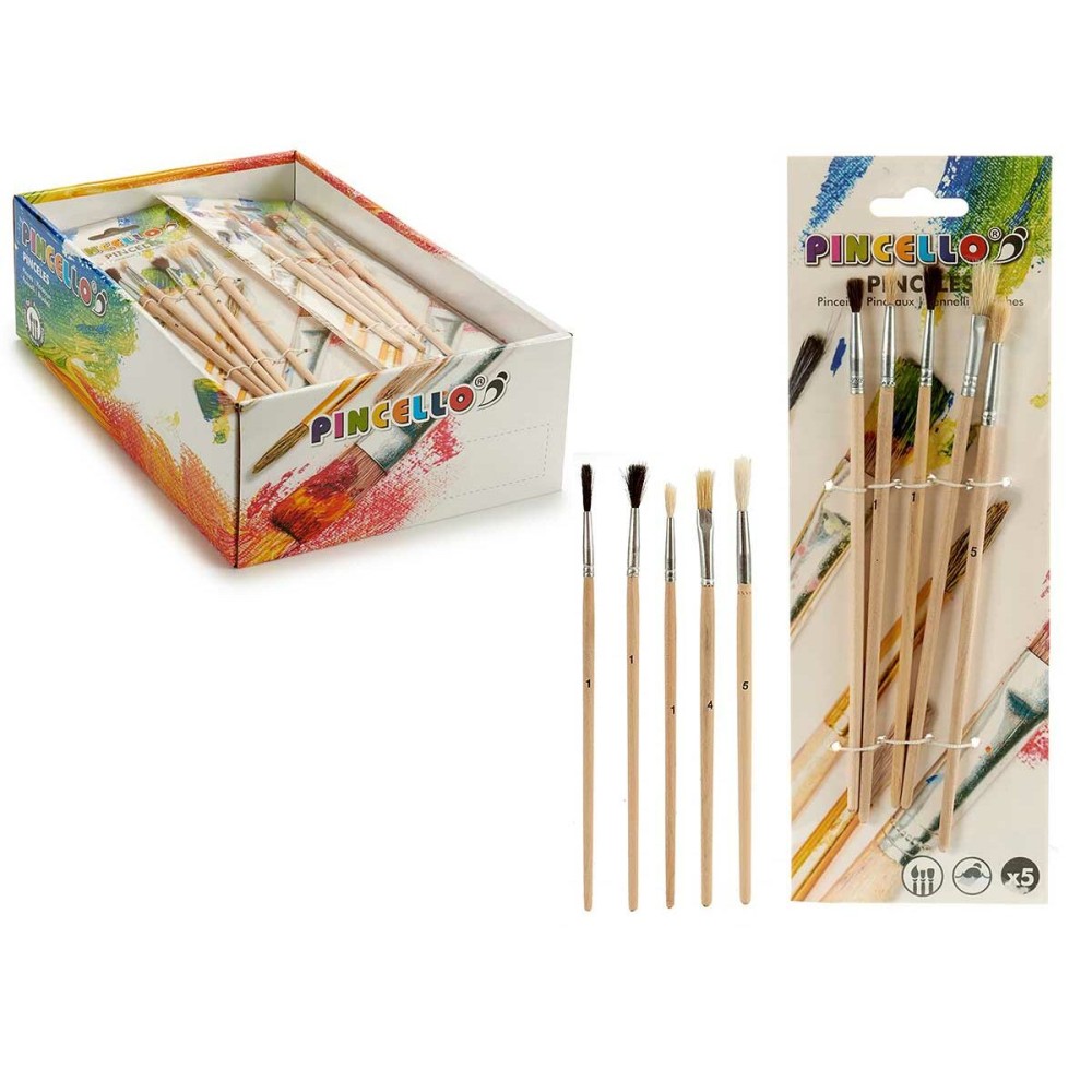 Paintbrushes Pincello AR1607028 AR1607028 Brown Grey Wood Metal (24 Units)