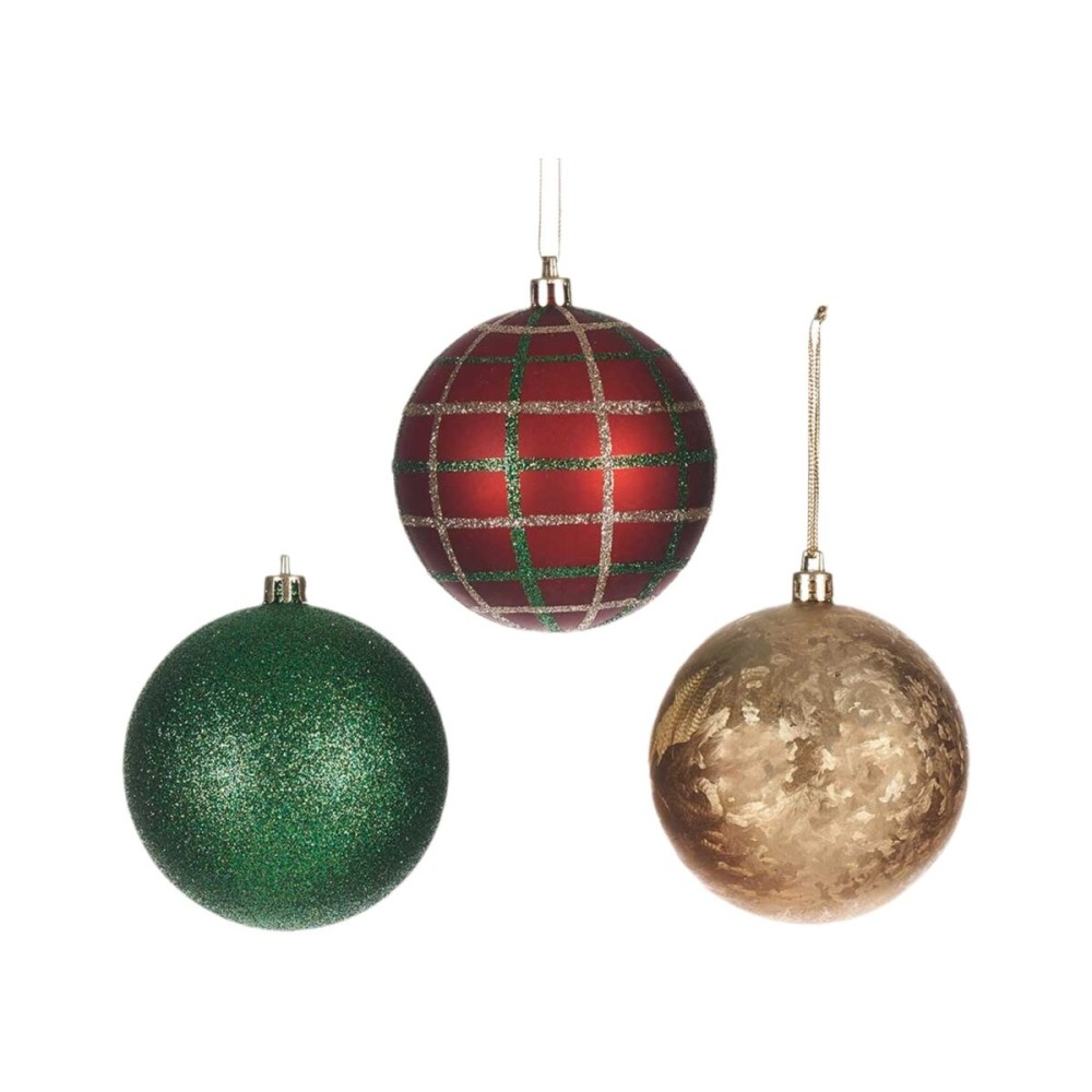 Lot de boules de Noël Krist+ 6X12778 6X12778 Multicouleur Plastique Ø 8 cm