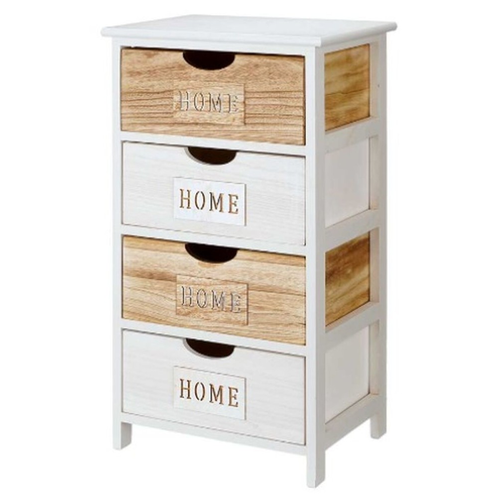 Schubladenschrank Gift Decor HW6650-4D Home Weiß Braun 40 x 73,5 x 29 cm
