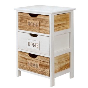 Schubladenschrank Gift Decor HW6650-3D Home Weiß Braun 40 x 58,5 x 29 cm