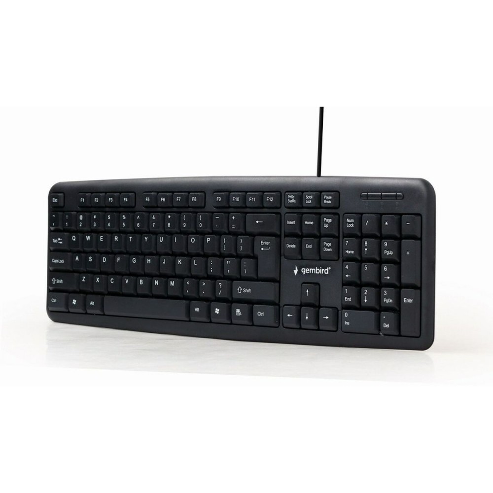 Tastatur GEMBIRD KB-U-103-RU Schwarz Schwarzweiß Englisch Russisch QWERTY