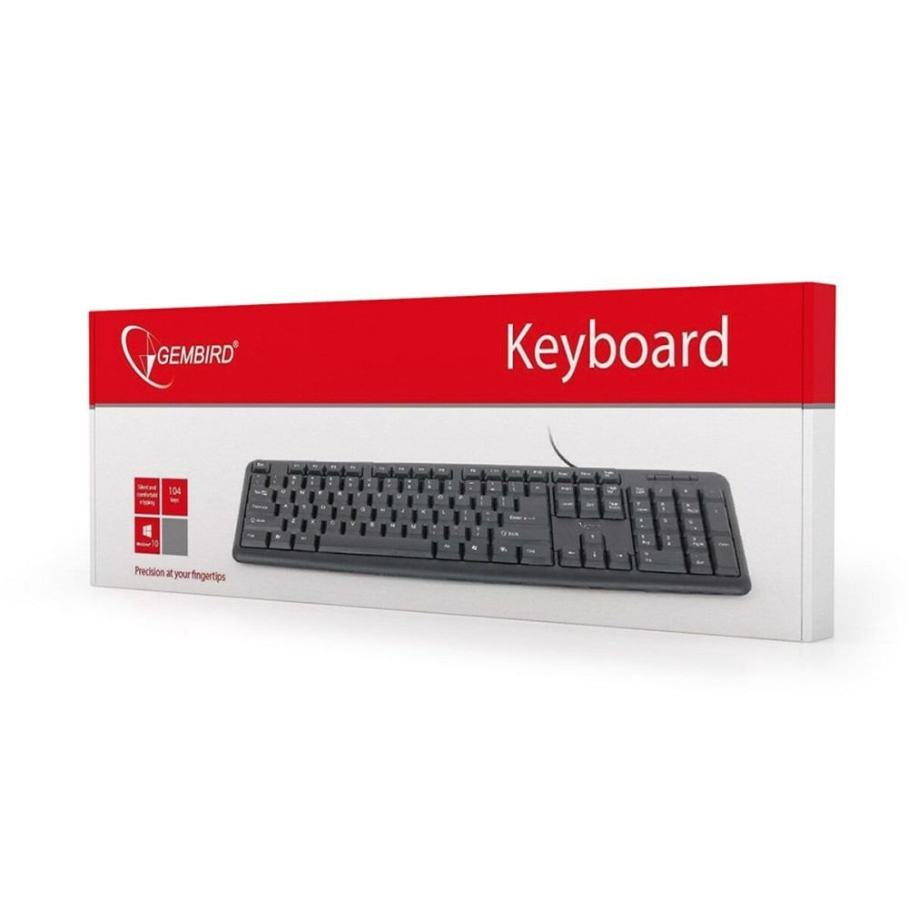Tastatur GEMBIRD KB-U-103-RU Schwarz Schwarzweiß Englisch Russisch QWERTY