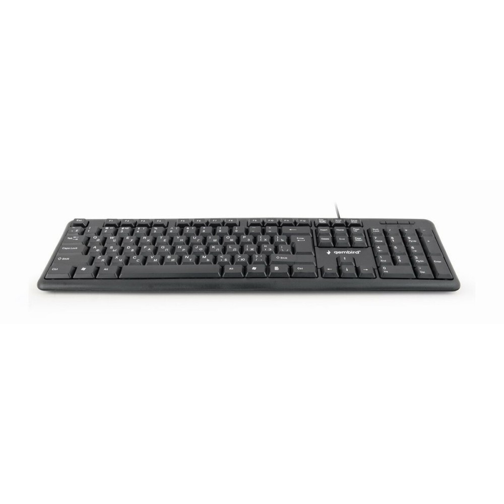 Tastatur GEMBIRD KB-U-103-RU Schwarz Schwarzweiß Englisch Russisch QWERTY