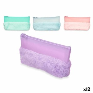 Schulmäppchen Pincello 443 Blau grün Lila Rosa 21 x 9 x 3 cm Bommeln (12 Stück)