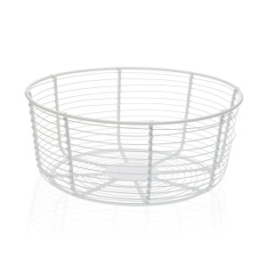 Obstschale Versa Weiß Metall aus Keramik Stahl 26 x 11 x 26 cm