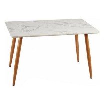 Beistelltisch Braun Weiß Marmor Metall Melamine DM (70 x 120 x 75 cm)