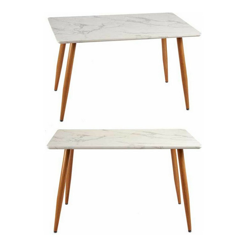 Side table Brown White Marble Metal Melamin DM (70 x 120 x 75 cm)