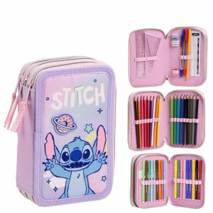 Pochette crayons Stitch Lila 12,5 x 6,5 x 19,5 cm