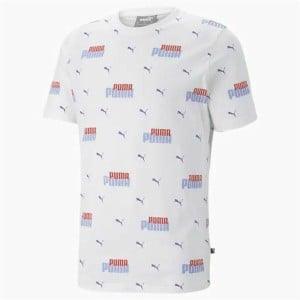 T-shirt à manches courtes homme Puma  Ess+ Logo Power Blanc