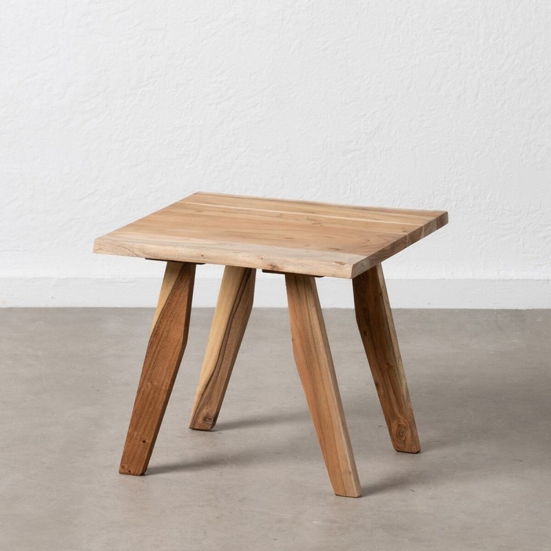 Petite Table d'Appoint Naturel Fer Bois d'acacia 50 x 50 x 46 cm