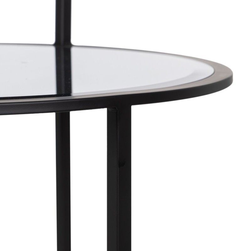 Petite Table d'Appoint Noir Fer Miroir 59 x 59 x 67,5 cm