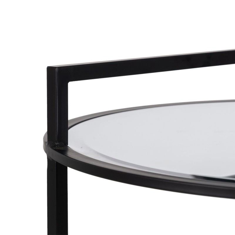 Petite Table d'Appoint Noir Fer Miroir 59 x 59 x 67,5 cm