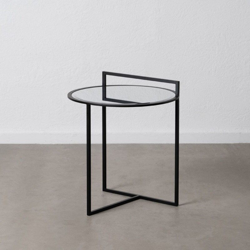 Petite Table d'Appoint Noir Fer Miroir 59 x 59 x 67,5 cm