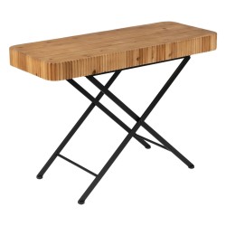 Table de Nuit Marron Noir Bois Fer 60 x 40 x 55,5 cm