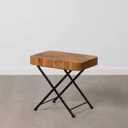 Table de Nuit Marron Noir Bois Fer 60 x 40 x 55,5 cm