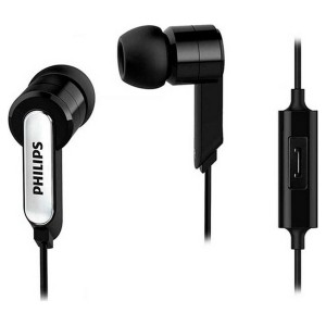 Kopfhörer mit Mikrofon Philips Schwarz Silikon