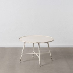 Table Basse Crème Fer 75 x 75 x 50 cm