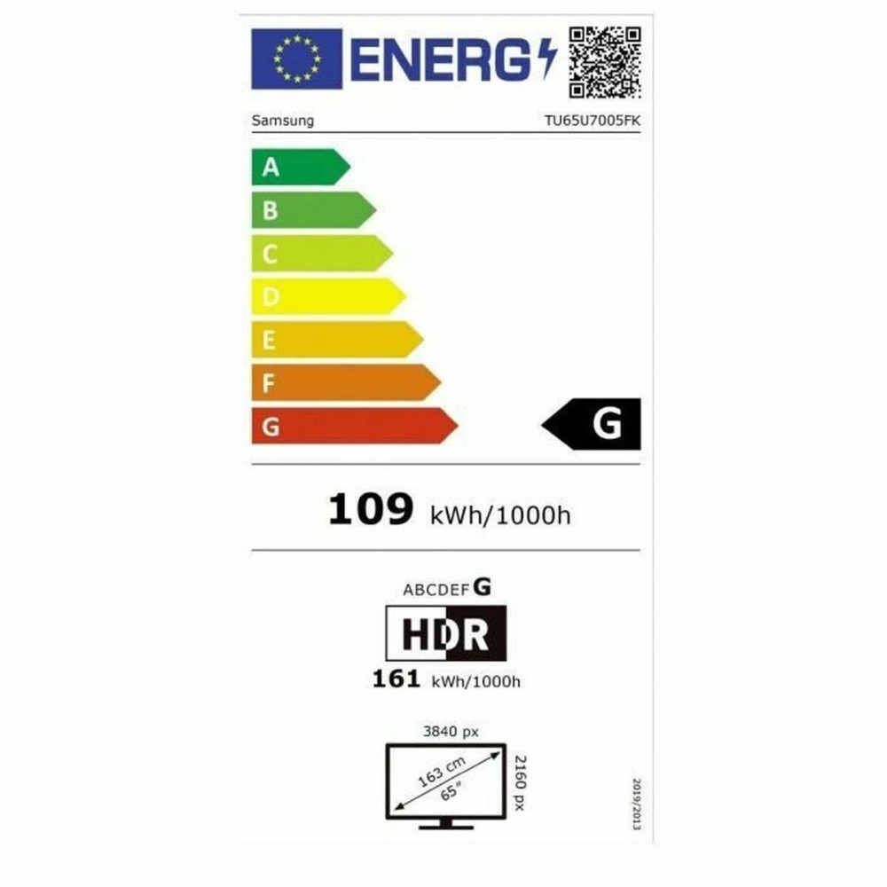 TV intelligente Samsung TU65U7005FKX 65 65" 4K Ultra HD LED HDR
