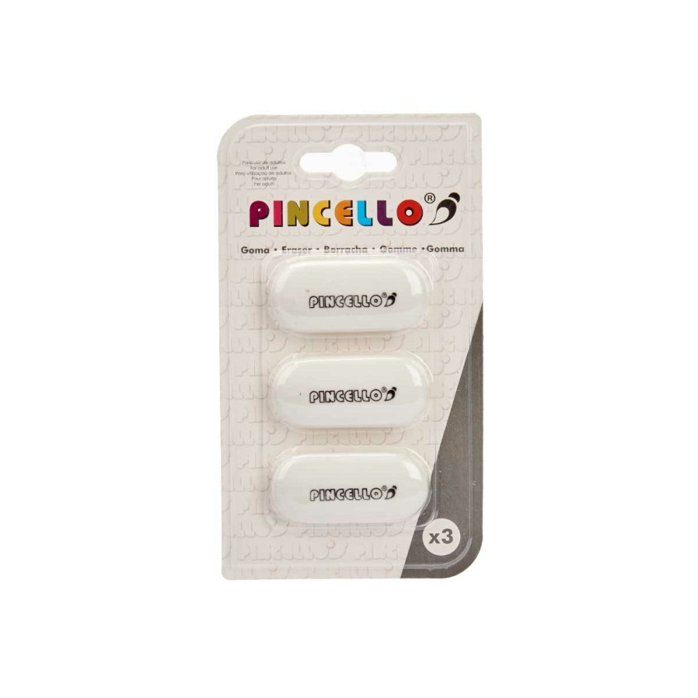 Eraser Set Pincello 484 White (12 Units)