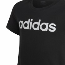 Kurzarm-T-Shirt für Kinder Adidas Essentils Logo Linear Schwarz