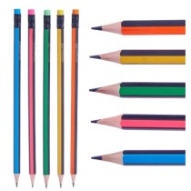 Pencil Set Pincello 473 Yellow Blue Green Multicolour Orange Stripes (12 Units)