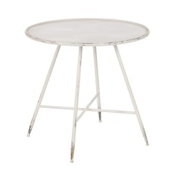 Petite Table d'Appoint Crème Fer 80 x 80 x 75 cm