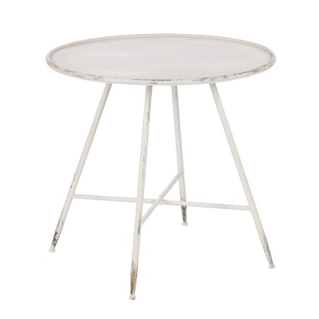 Small Side Table Cream Iron 80 x 80 x 75 cm