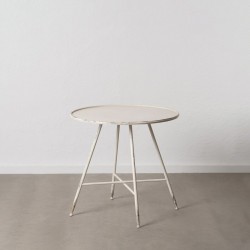 Petite Table d'Appoint Crème Fer 80 x 80 x 75 cm