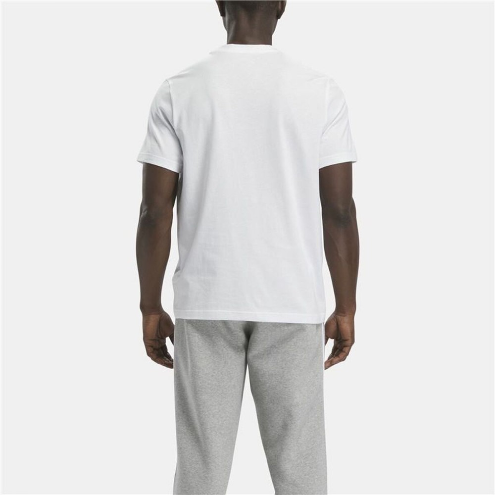 Men’s Short Sleeve T-Shirt Reebok Identity Big Stacked Logo White