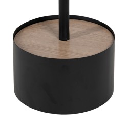 Centre Table Black Natural Iron MDF Wood 50 x 50 x 45 cm