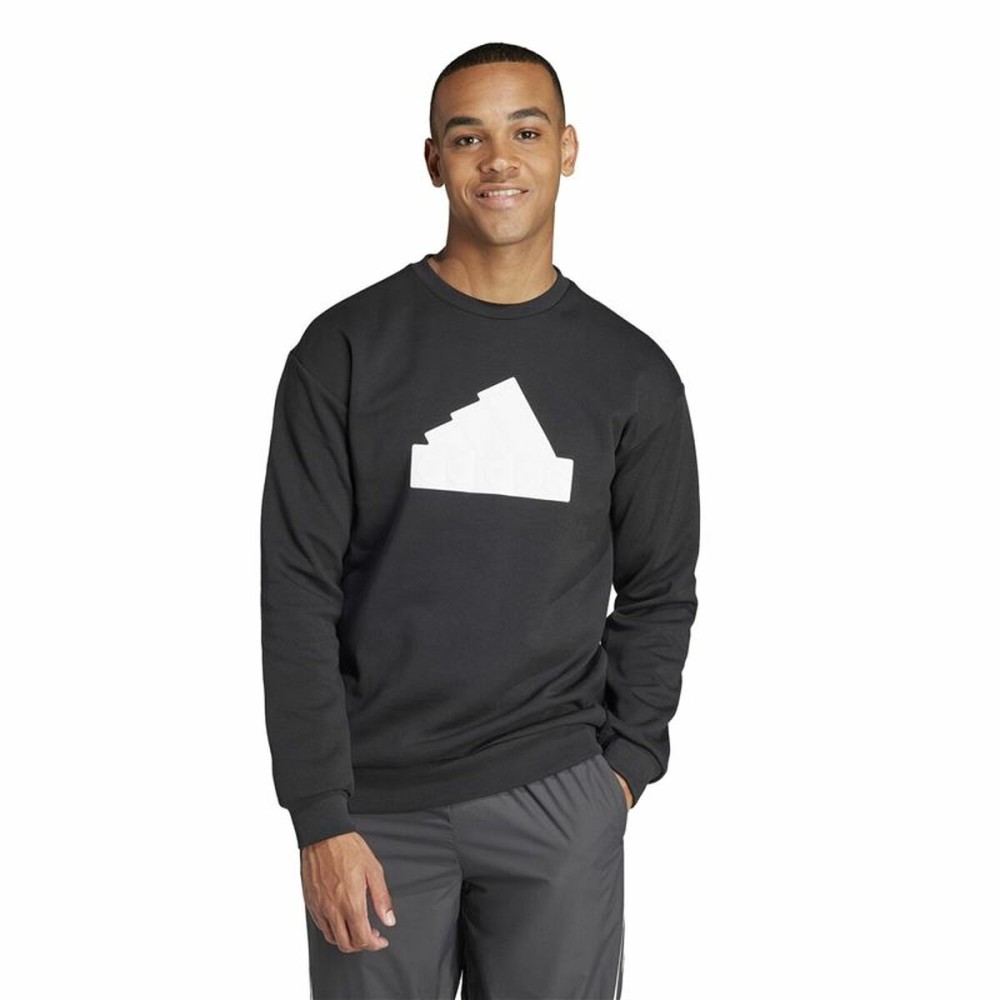 Men’s Sweatshirt without Hood Adidas Fi Bos Crw Black XXL