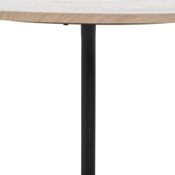 Centre Table Black Natural Iron MDF Wood 50 x 50 x 45 cm