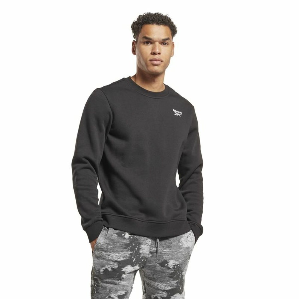 Men’s Sweatshirt without Hood Reebok Identity Left Chest Logo Crew Black M