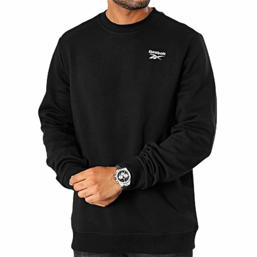 Men’s Sweatshirt without Hood Reebok Identity Left Chest Logo Crew Black M