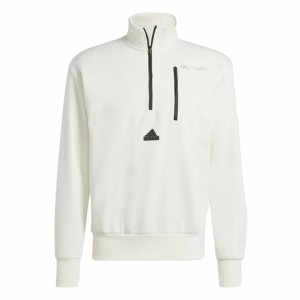 Men’s Sweatshirt without Hood Adidas City Es e Fleece Half-Zip White XXL