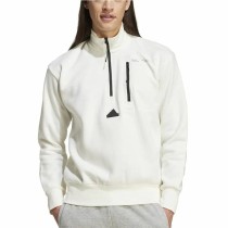 Men’s Sweatshirt without Hood Adidas City Es e Fleece Half-Zip White XXL