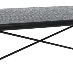 Centre Table OSLO Black Natural Iron MDF Wood 109,5 x 60 x 40,5 cm