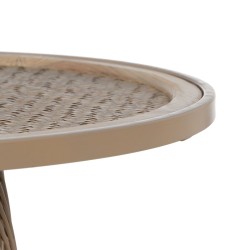 Side table Beige Iron Rattan 55 x 55 x 50 cm