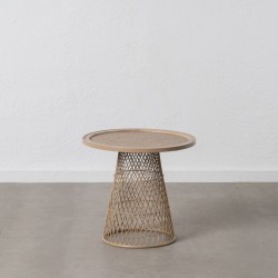 Side table Beige Iron Rattan 55 x 55 x 50 cm