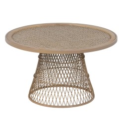 Centre Table Beige Iron Rattan 70 x 70 x 39,5 cm