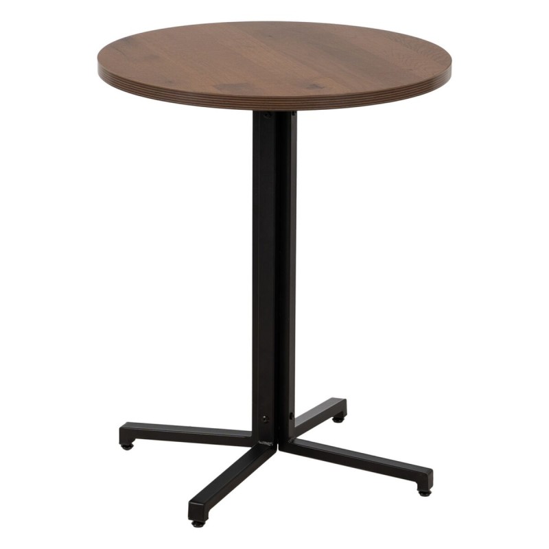 Table Noir Naturel Bois MDF 60 x 60 x 75 cm