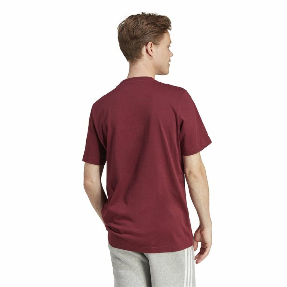 Herren Kurzarm-T-Shirt Adidas Fld Bos Braun Granatrot