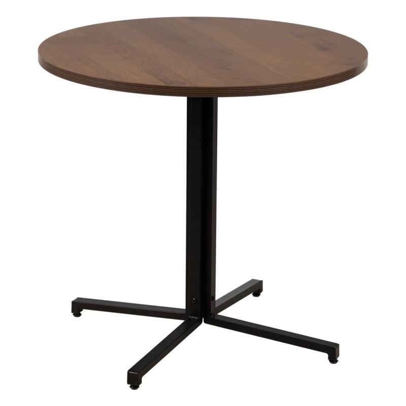 Table Black Natural MDF Wood 80 x 80 x 75 cm