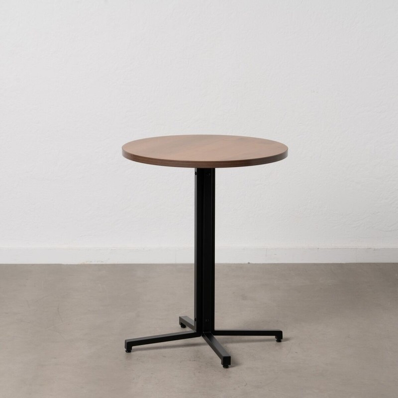 Table Black Natural MDF Wood 60 x 60 x 75 cm