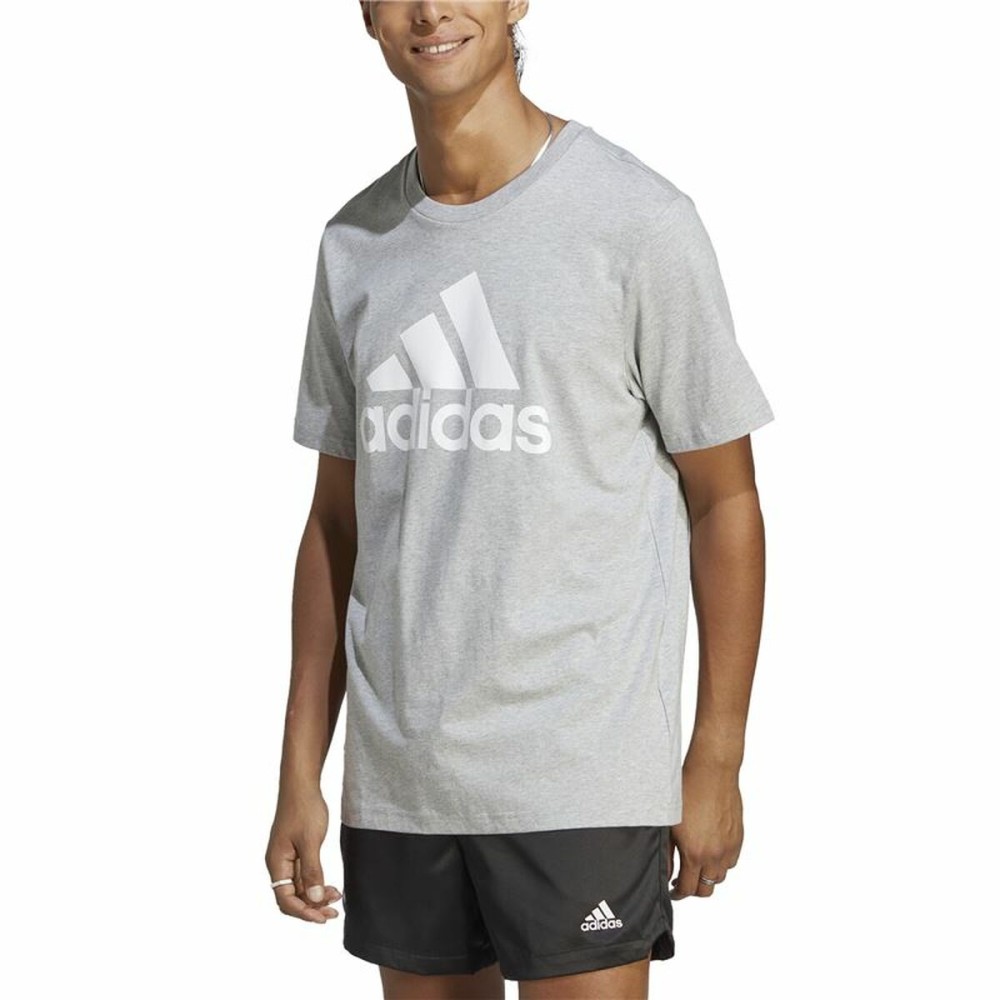 T-shirt à manches courtes homme Adidas Essentials Single Big Logo Gris Gris clair