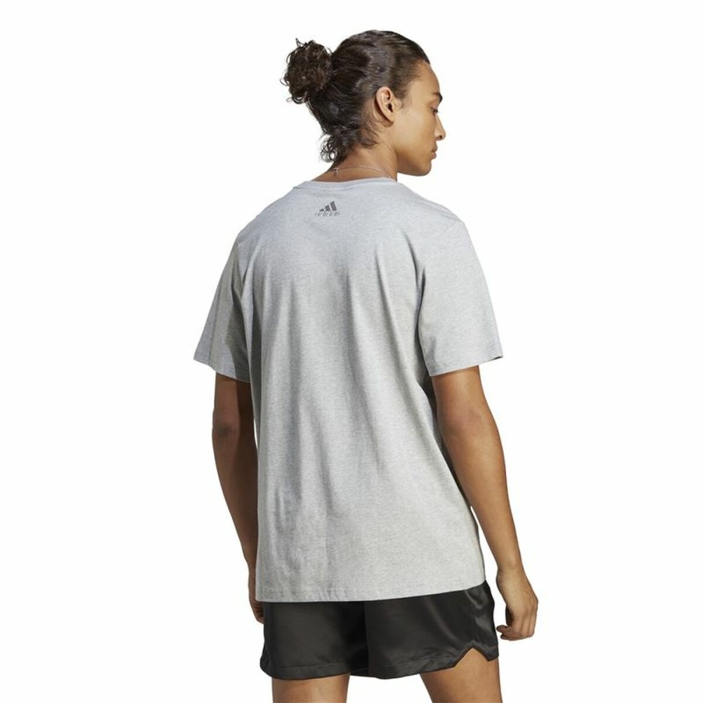 Herren Kurzarm-T-Shirt Adidas Essentials Single Big Logo Grau Hellgrau