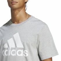 Men’s Short Sleeve T-Shirt Adidas Essentials Single Big Logo Grey Light grey