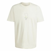 Herren Kurzarm-T-Shirt Adidas Molded Linear Weiß natürlich