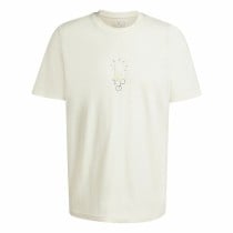 Men’s Short Sleeve T-Shirt Adidas Molded Linear White Natural