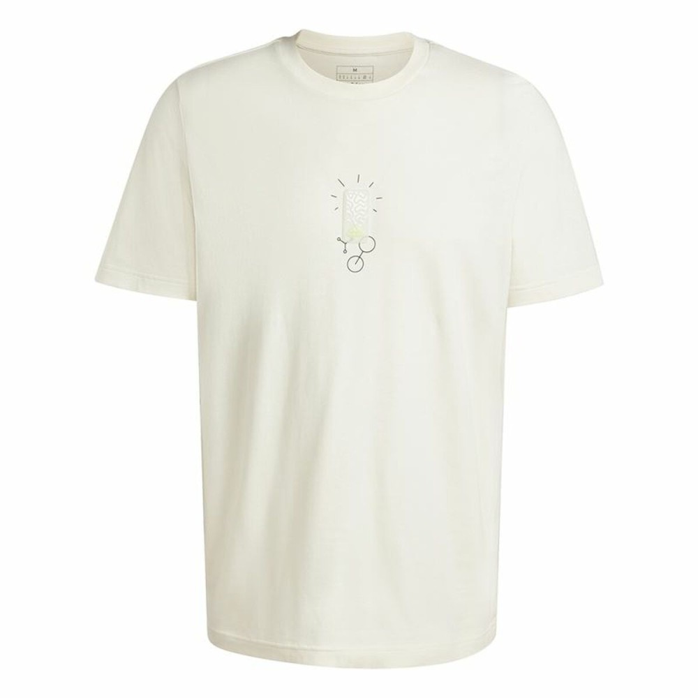 Herren Kurzarm-T-Shirt Adidas Molded Linear Weiß natürlich